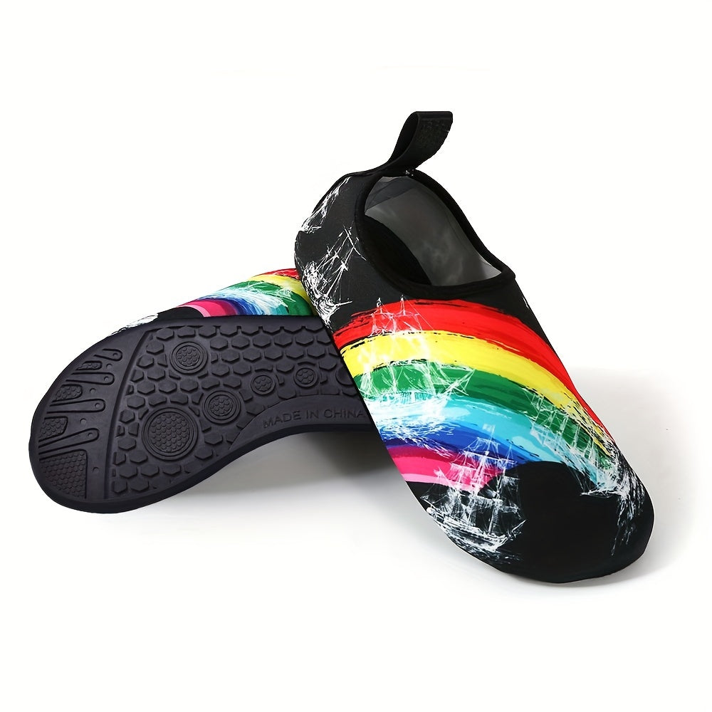 Rainbow Aqua Shoes Women's Quick Dry Slip On Beach Wading Shoes