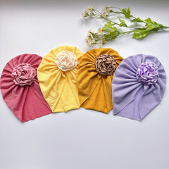 Baby Girls Flower Decor Turban Soft Hair Wrap Headband