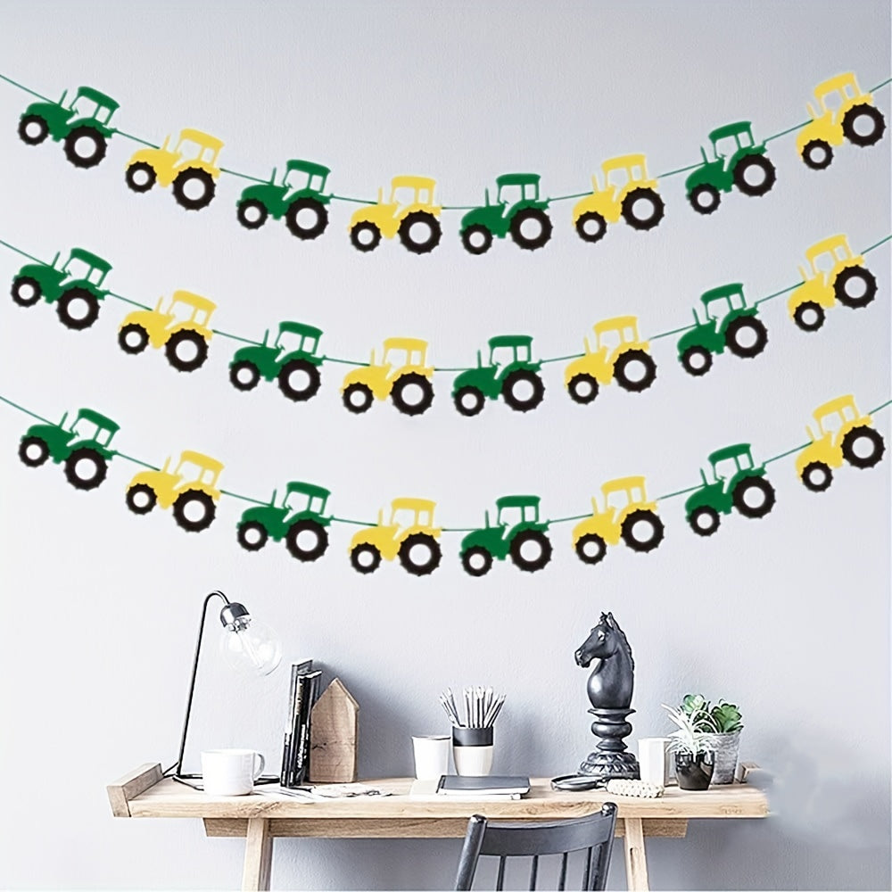 Tractor Felt Banner Party Decoration Birthday Party Supplies