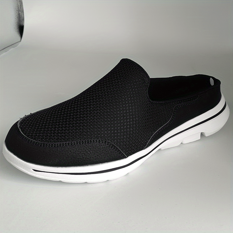 Men's Breathable Mesh Mules Lightweight Non-slip Shoes Dark Grey