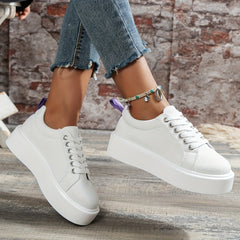 Women's Platform Skate Shoes Casual Lace Up Outdoor Sneakers