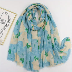 Boho Flower Print Scarf Warm Shawl Women Sunscreen Headwrap
