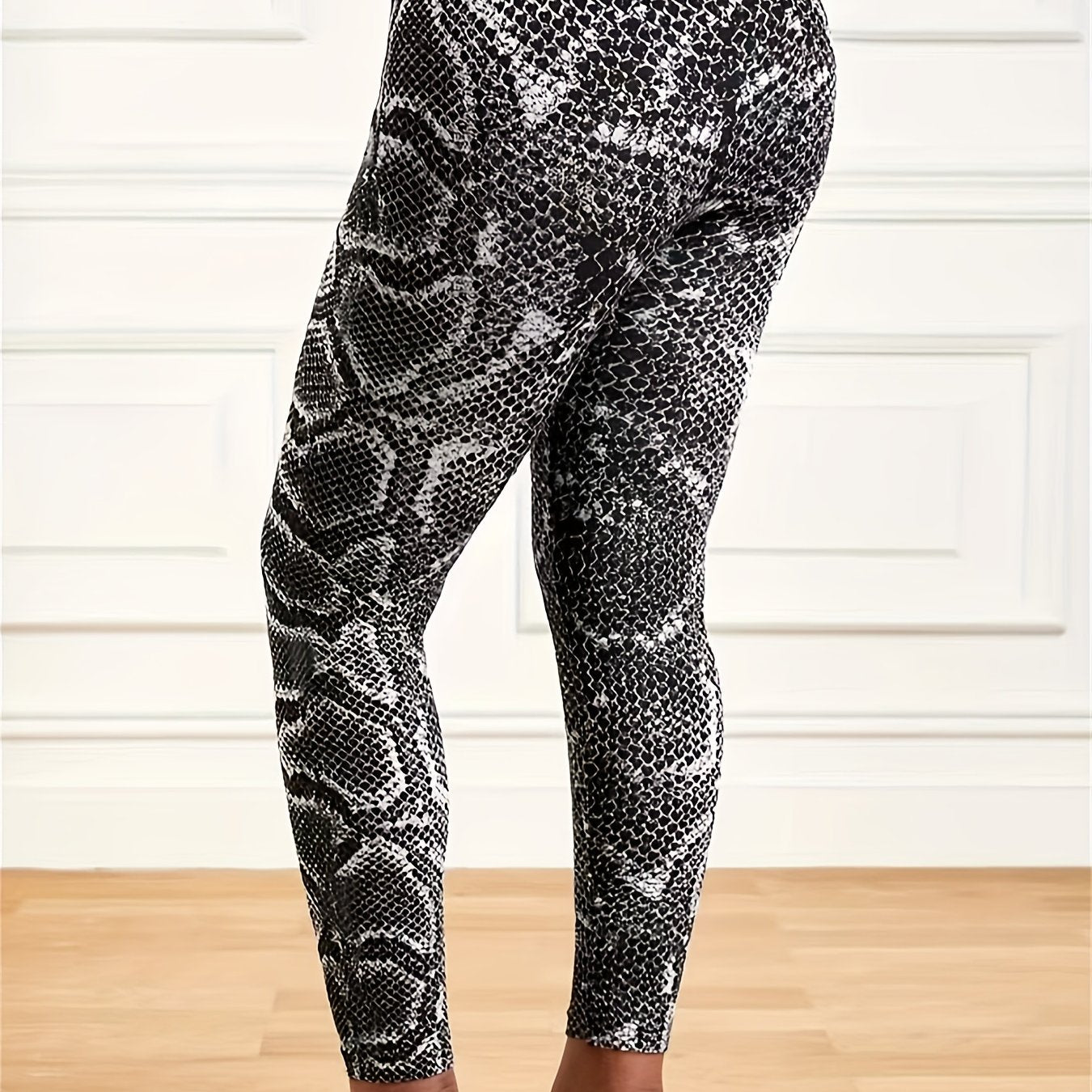 Snake Print High Waist Yoga Leggings Gym Tight Pants