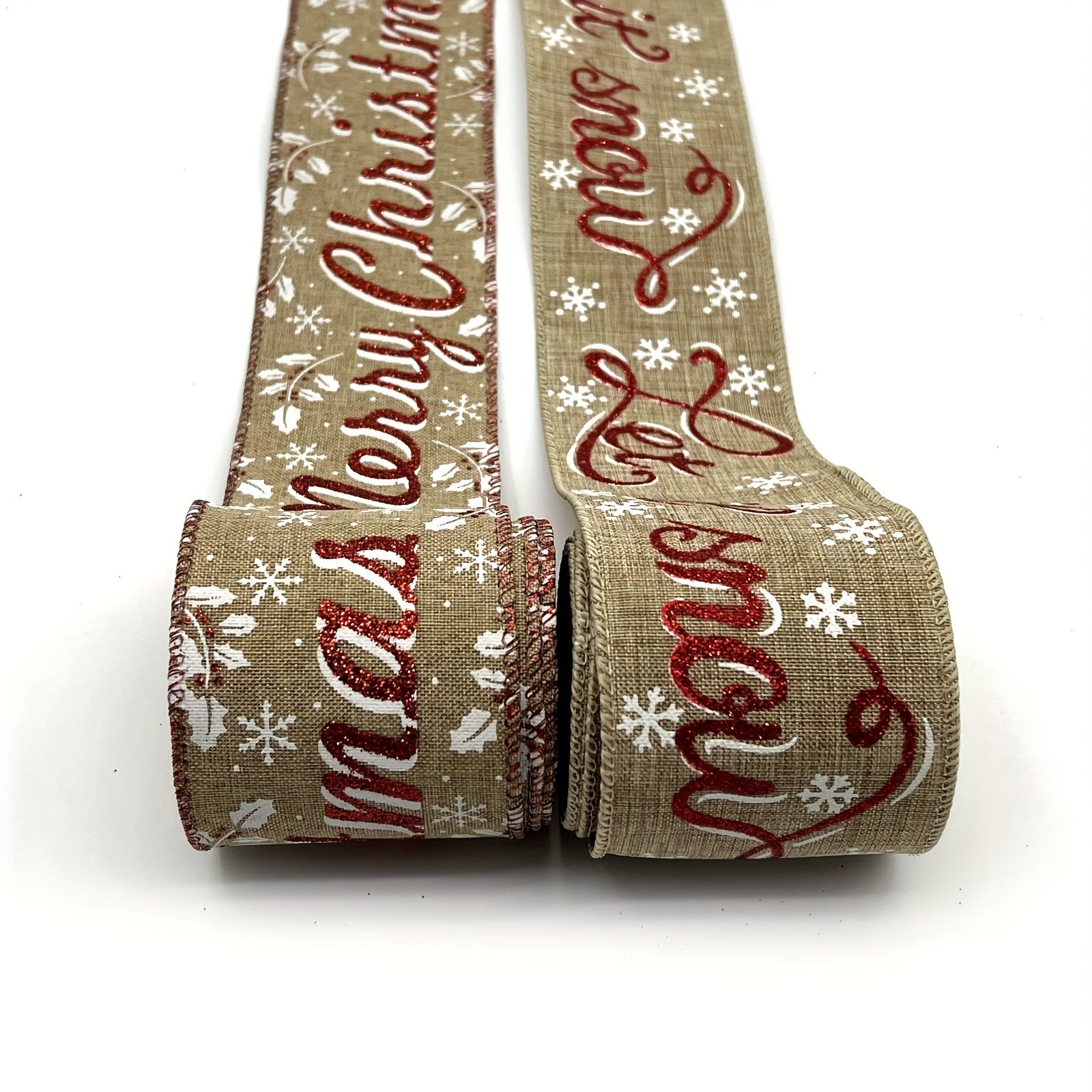 Brown Christmas Ribbon Merry Christmas Letter Holiday Trees Wrapping