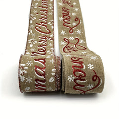 Brown Christmas Ribbon Merry Christmas Letter Holiday Trees Wrapping