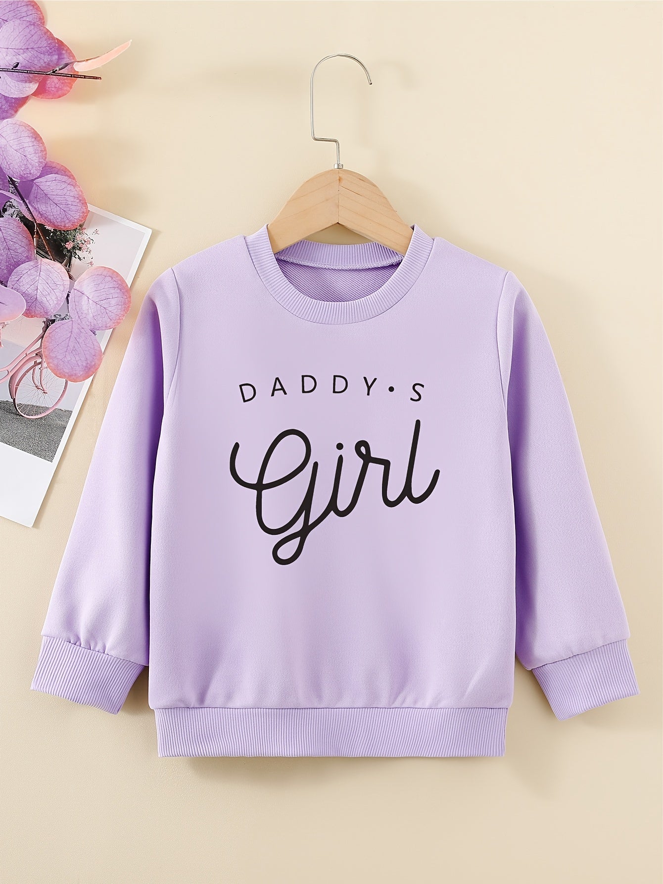 Girls' 'Daddy's Girl' Graphic Sweatshirt Round Neck Pullover