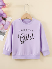 Girls' 'Daddy's Girl' Graphic Sweatshirt Round Neck Pullover