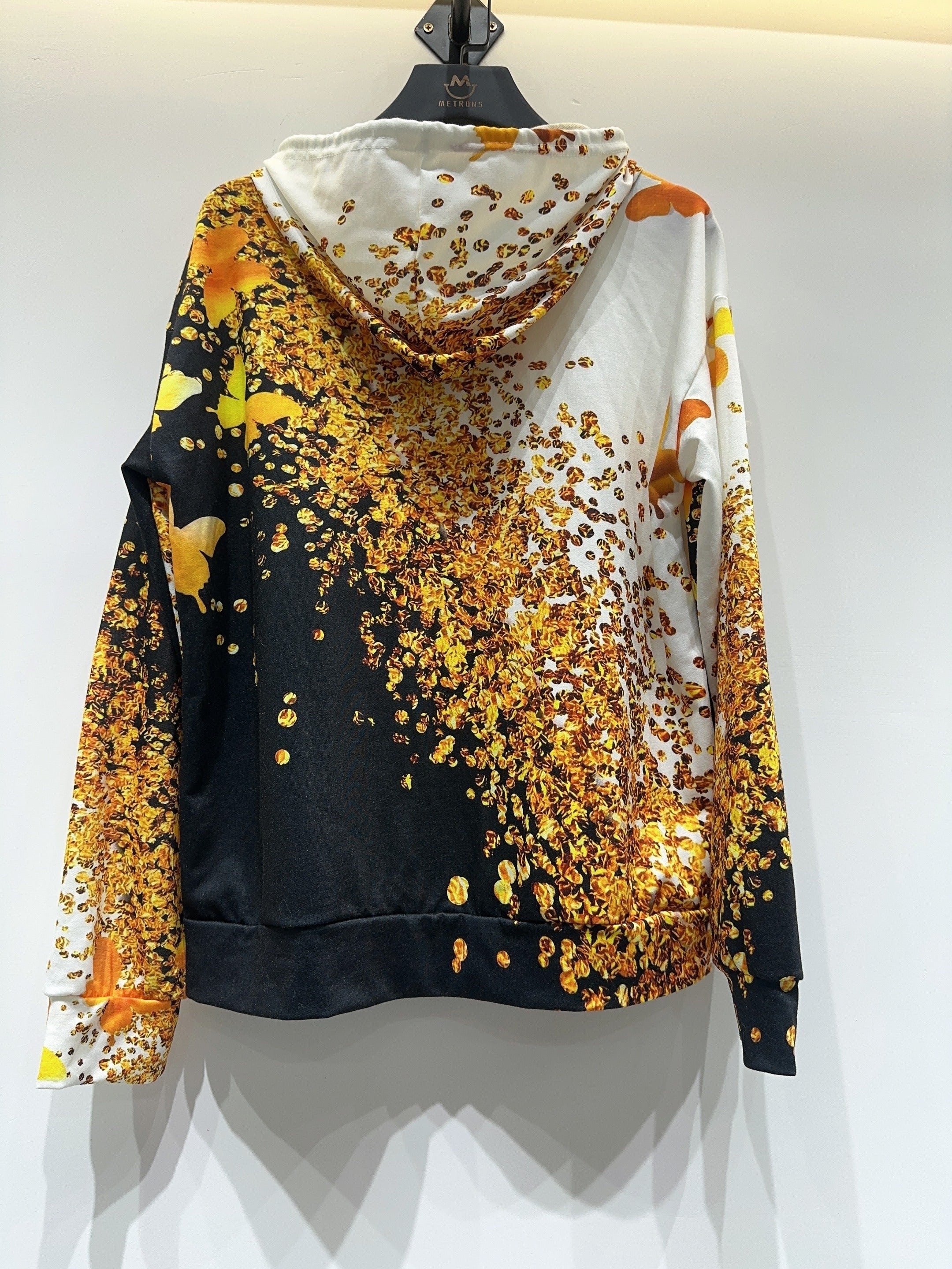 Butterfly Print Hooded Sweatshirt Sports Pullover Tops