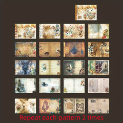 40 Sheets Large Retro Dark Style Material for DIY Albums