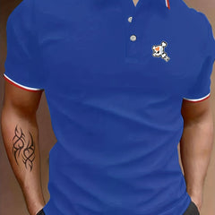 Men's Skull Print Polo Shirt Stretch Breathable Short Sleeve for Summer