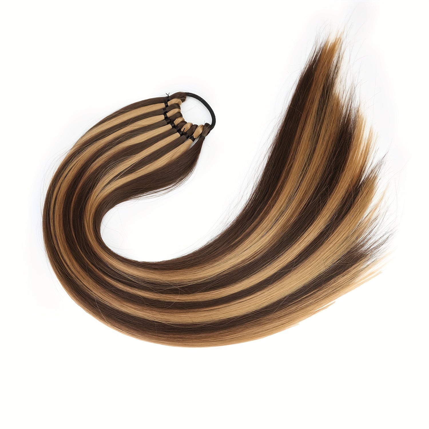 Long Straight Ponytail Extensions Synthetic Hair Extensions For Daily Use