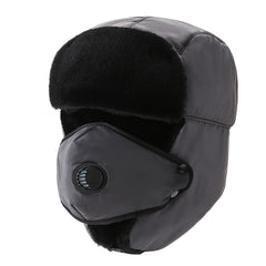 Gray Fishing Hat Cold proof Warm Hat With Mask Winter Fishing