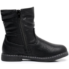 Girls' Casual Solid Zipper Boots for Comfortable Wear