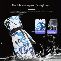 Couple Skiing Gloves Autumn Winter Warm Gloves Thickened Padded Riding Gloves