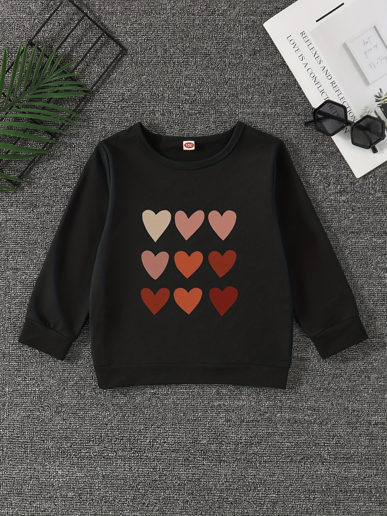 Girls' Hearts Graphic Sweatshirt Pullovers Long Sleeve Tops