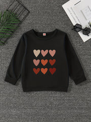 Girls' Hearts Graphic Sweatshirt Pullovers Long Sleeve Tops