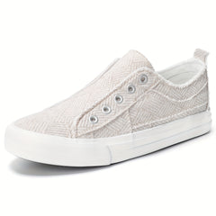 STQ Women's Slip On Canvas Shoes Comfort Flat Casual Sneakers