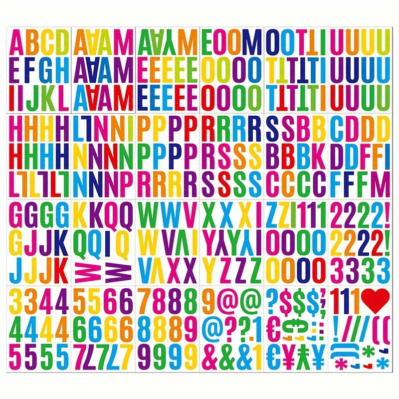 24 Sheets Waterproof Letter Stickers for Mailboxes Cars Numbers Symbols