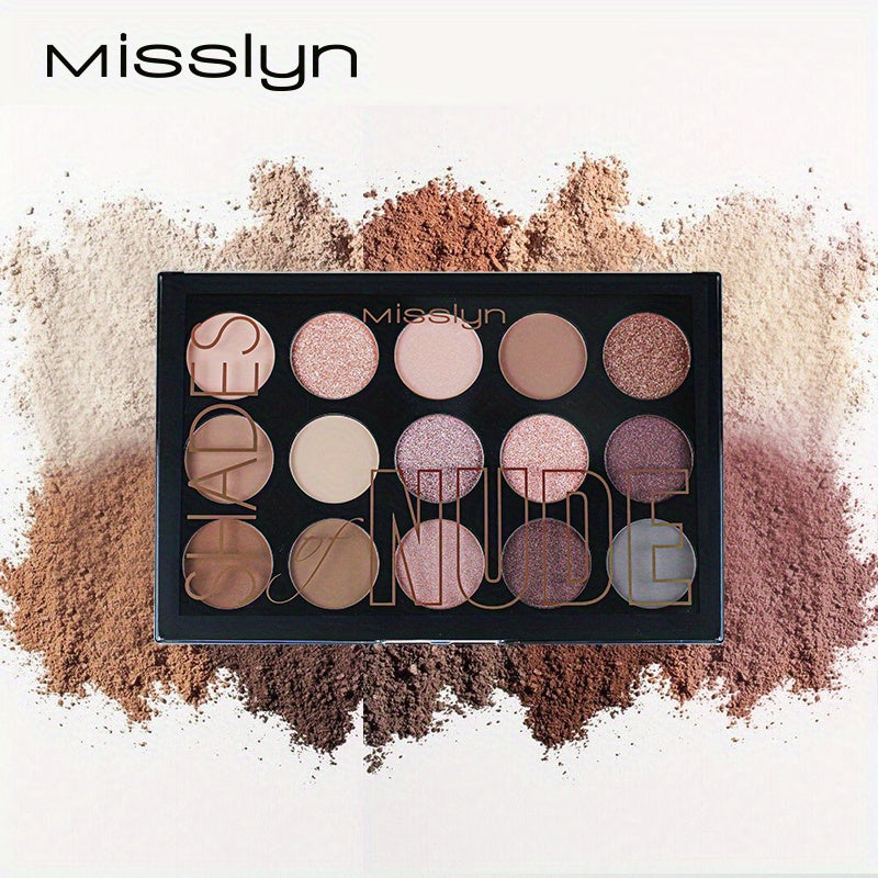 15 Shades Nude Eyeshadow Palette Natural Matte Shimmer Glitter Makeup