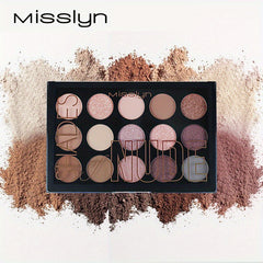 15 Shades Nude Eyeshadow Palette Natural Matte Shimmer Glitter Makeup