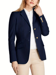 Solid Long Sleeve Work Office Blazer Women's Clothing