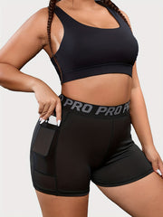 Sports Shorts Women's Plus High Rise High Stretch Shorts