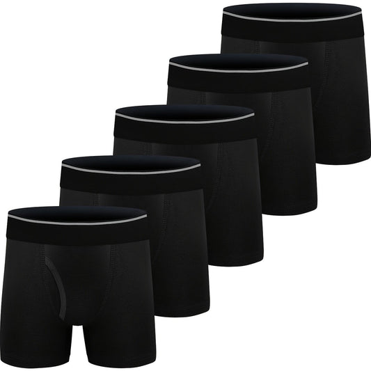 5pcs Boys Boxer Briefs Soft Cotton Underwear Breathable Sport