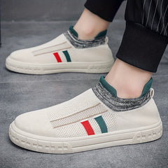 Men's Knitted Breathable Casual Shoes Slip On Sneakers For Traveling Jogging