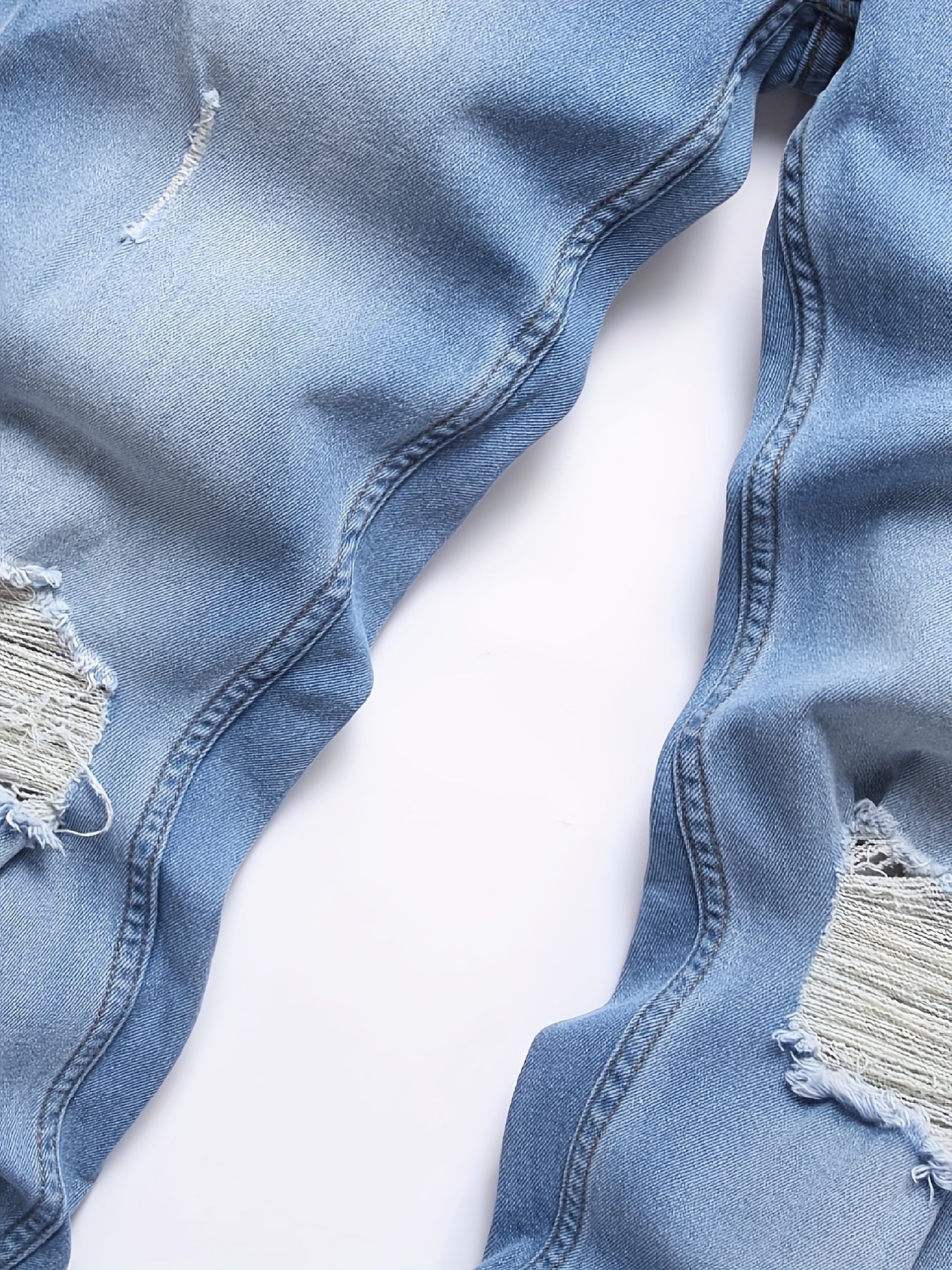 Men's Slim Fit Ripped Jeans Casual Denim Pants
