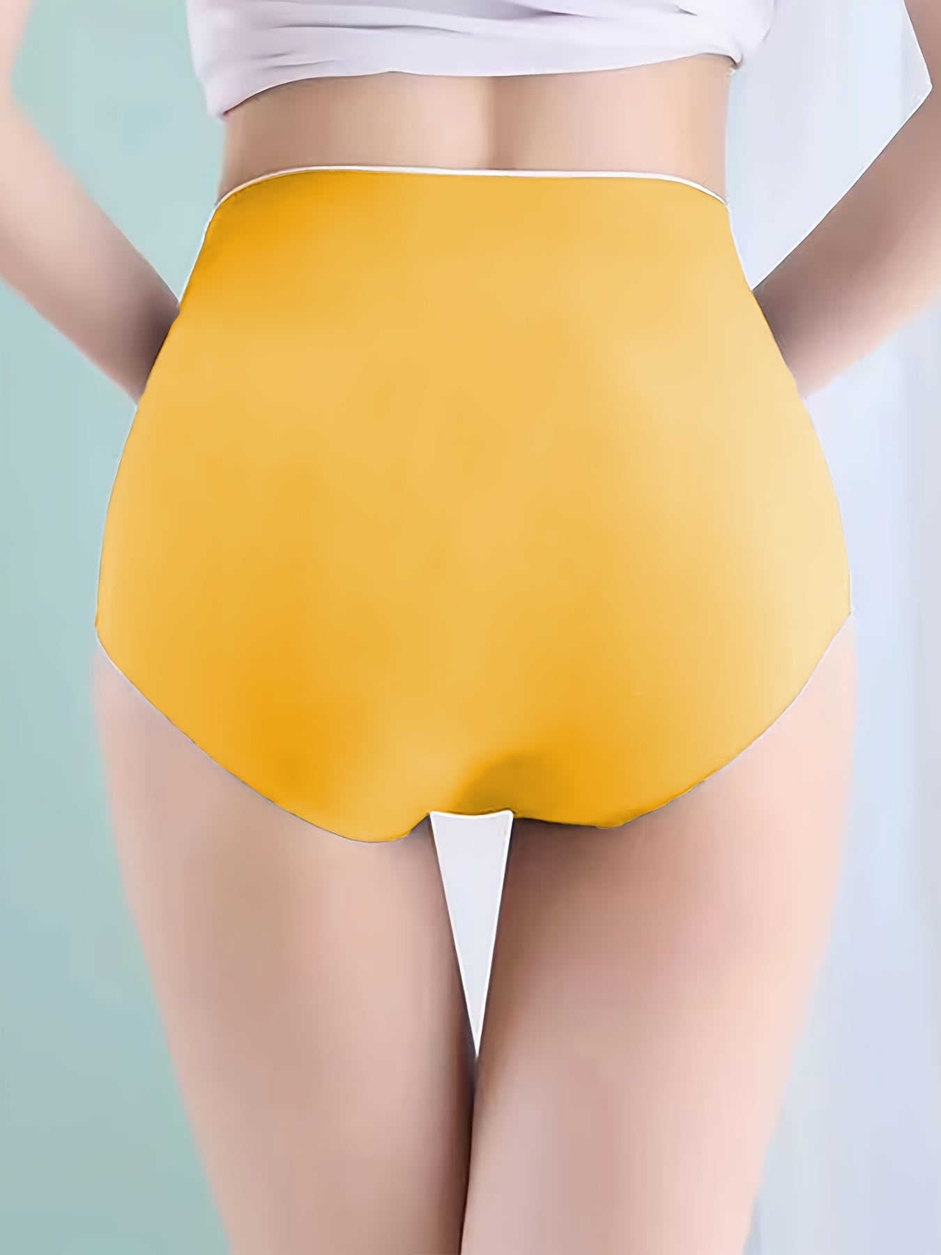 3pcs Mesh Stitching Briefs High Waist Stretchy Panties Women's Lingerie