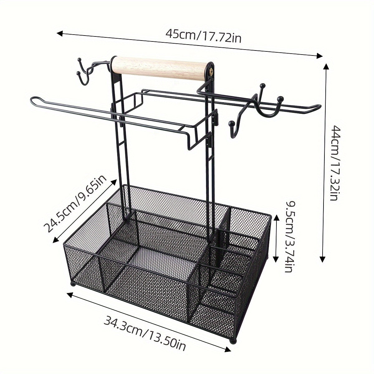 Outdoor Camping Portable Handheld Picnic Storage Basket Barbecue Seasoning Rack