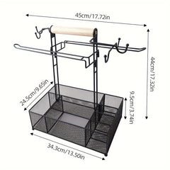 Outdoor Camping Portable Handheld Picnic Storage Basket Barbecue Seasoning Rack