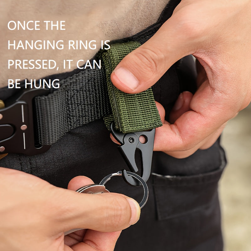 2pcs Molle Clip Buckle Nylon Belt Key Ring Holder Carabiner Hook