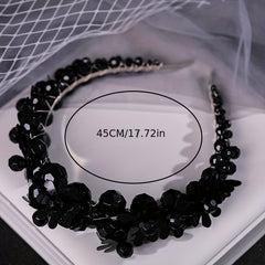 Crystal Beads Hair Hoop Headdress Bridal Wedding Veil Dress