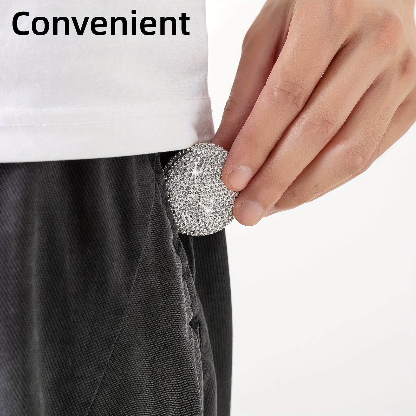 Diamond Keychain Pill Case Organizer for Travel