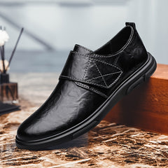 CLOHOO Men's Leather Outdoor Loafer Shoes