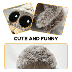 Gray & Brown Plush Spider Toy with Expressive Eyes Soft Stuffed Animal