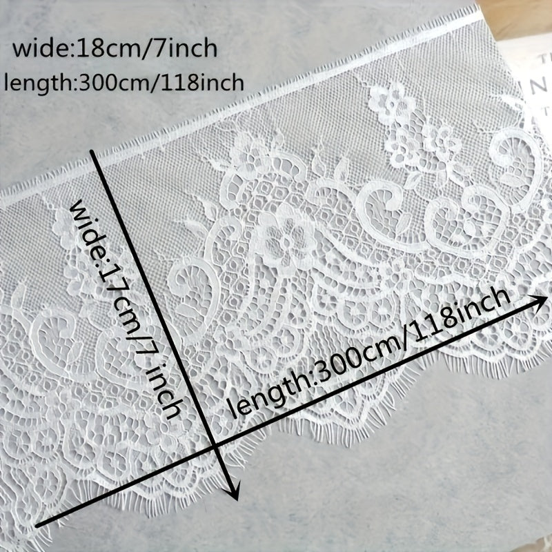 Chantilly Lace Trim Bridal Veil with Eyelash Edges