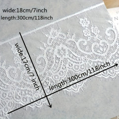 Chantilly Lace Trim Bridal Veil with Eyelash Edges