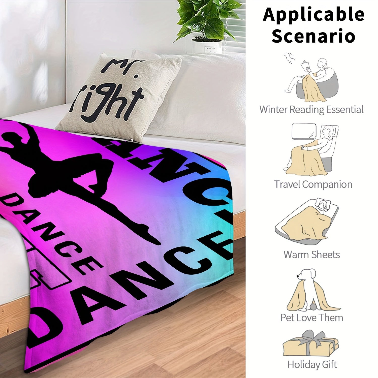 Gymnastics Flannel Throw Blanket Soft & Comfortable for Bed Sofa Home Decor