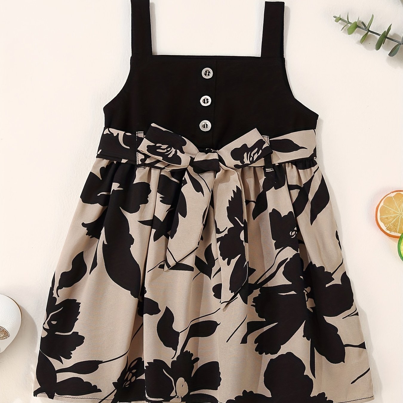 Baby Girls Floral Block Casual Tank Dress