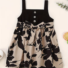 Baby Girls Floral Block Casual Tank Dress