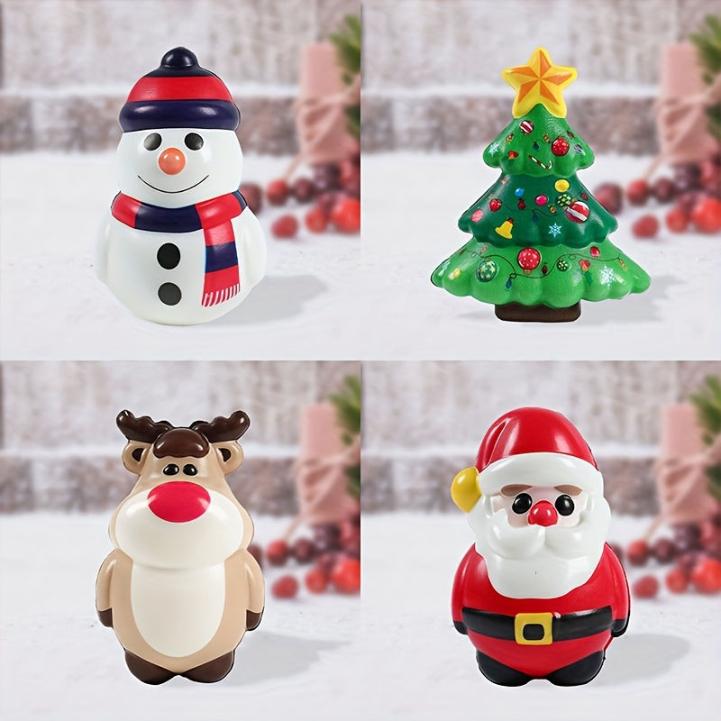 4pcs Christmas Kneading Toys Old Man Elk Stress Relief Toy Christmas Decoration