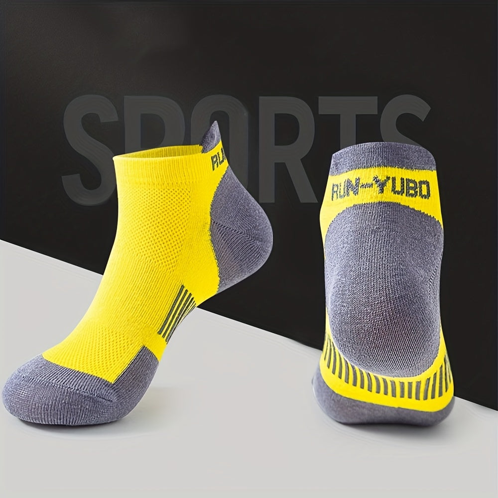 5 Pairs Breathable Cotton Ankle Socks for Sports Running Fitness