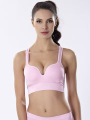 Seamless Sporty Push Up Bra Wireless Sports Bra For Running