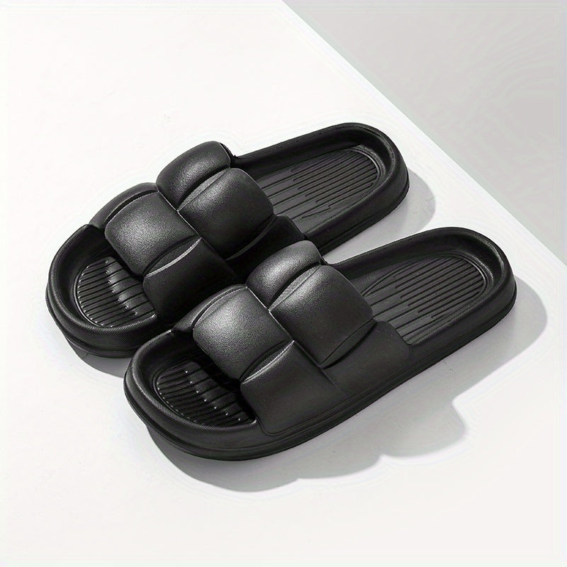 Men's Open Toe Slippers Anti skid Slip On Slides For Indoor Outdoor Shower