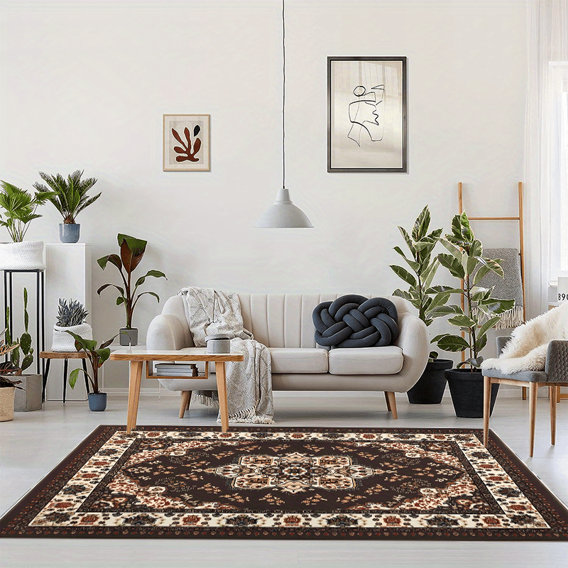 Vintage Boho Area Rug Oriental Traditional Non Skid Indoor Carpet