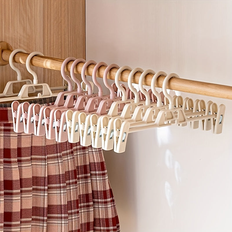 5pcs Retractable Trouser Rack Stacked Trousers Hanger Skirt Clip