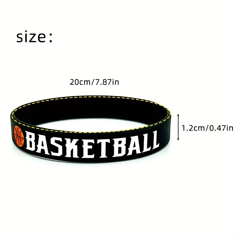 Basketball Graphic Sporty Silicone Bracelet Wristband