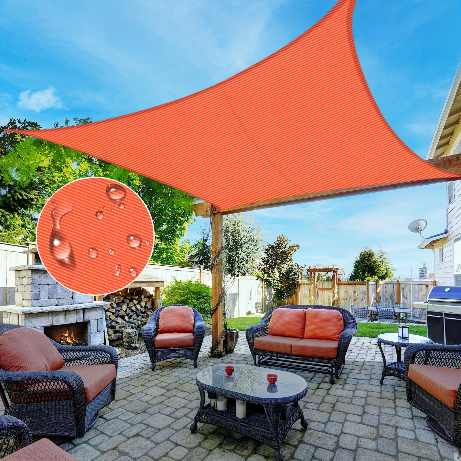 Waterproof UV Block Sun Shade Sail Rectangle for Outdoor Activities